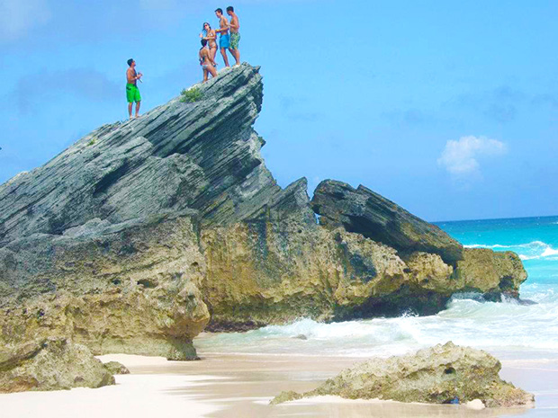 People on the rock Bermuda
