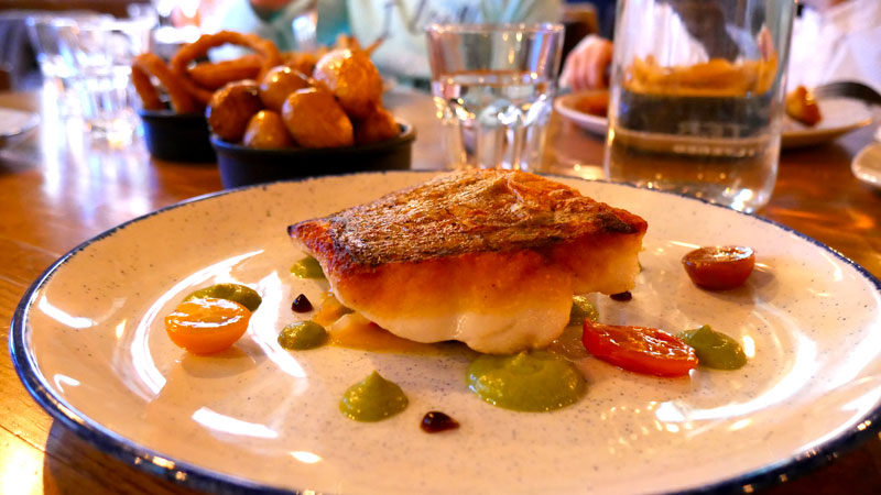 Pan fried hake dinner menu restaurant Cleaver East